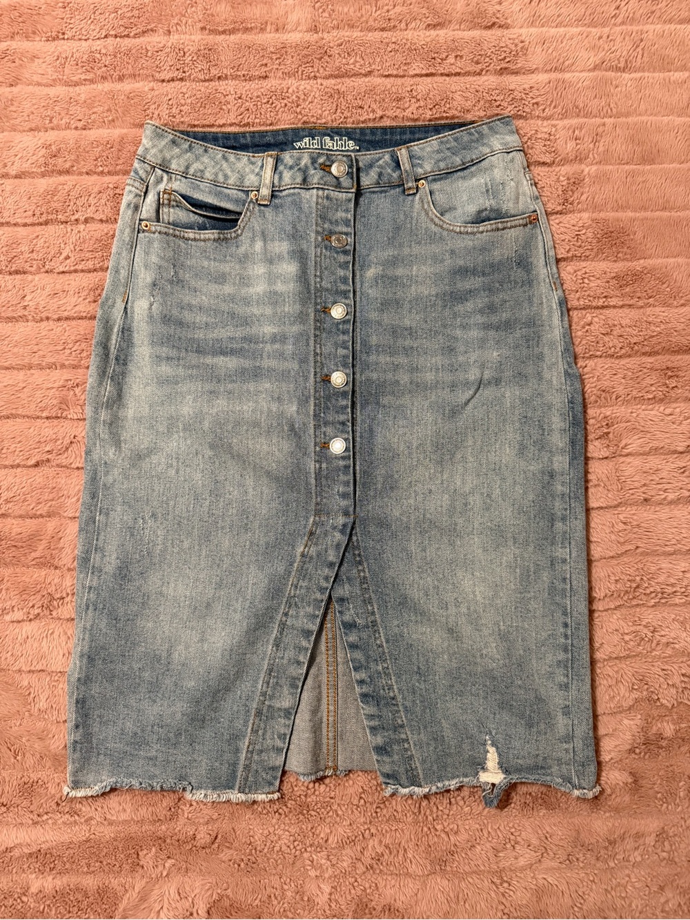 wild fable light blue denim skirt
